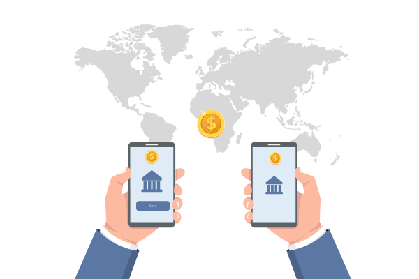 Money transfer at a PayStrip shop
